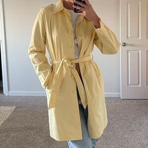 Vintage Apostrophe Women's Size 10‎ Yellow Classic Button-Front Trench Coat